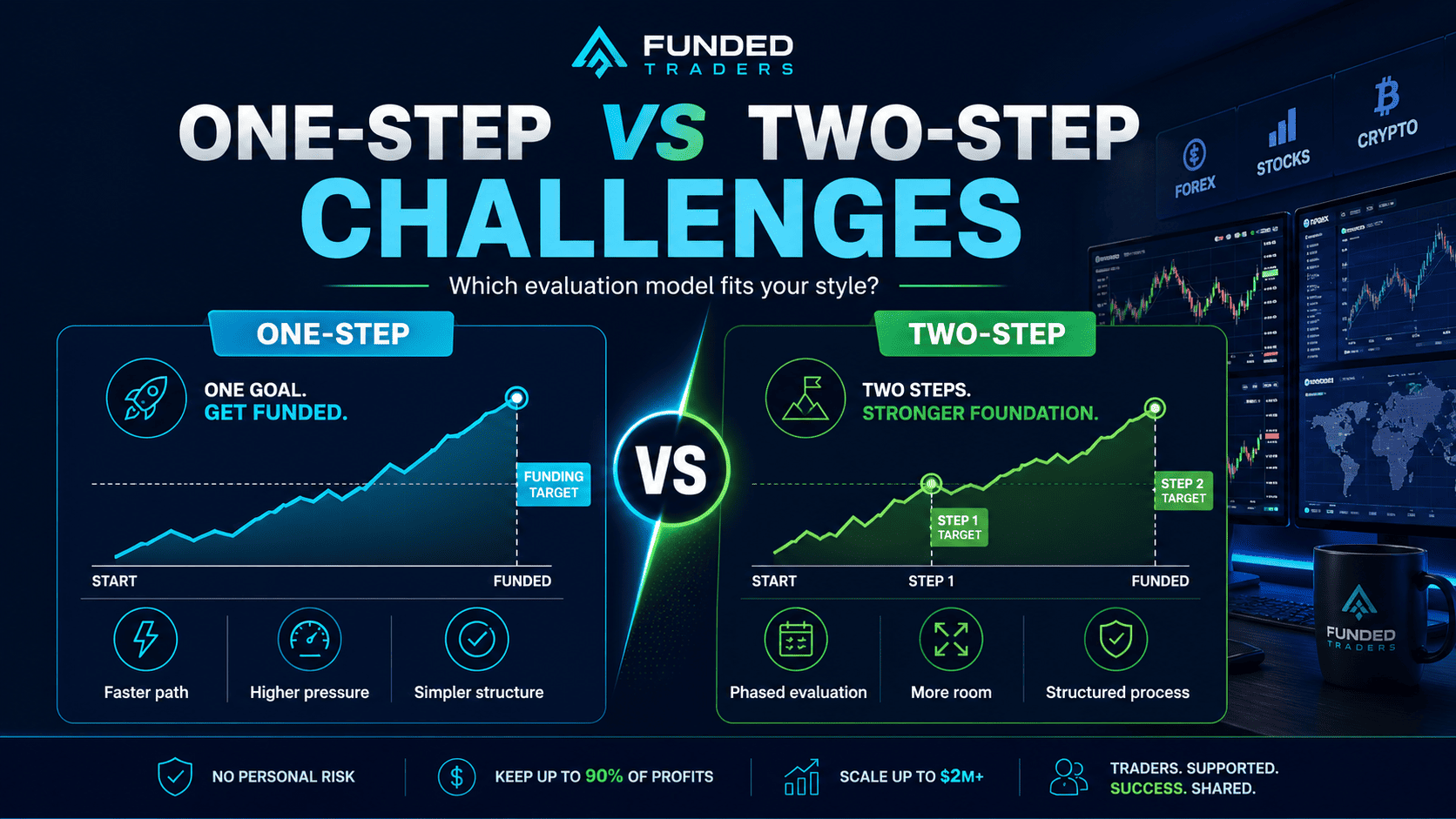 One-Step vs Two-Step Challenges: Which is Best for Beginners?