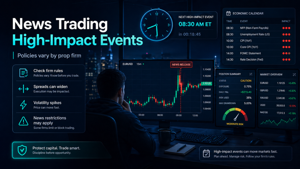 Do prop firms allow news trading during high-impact events?