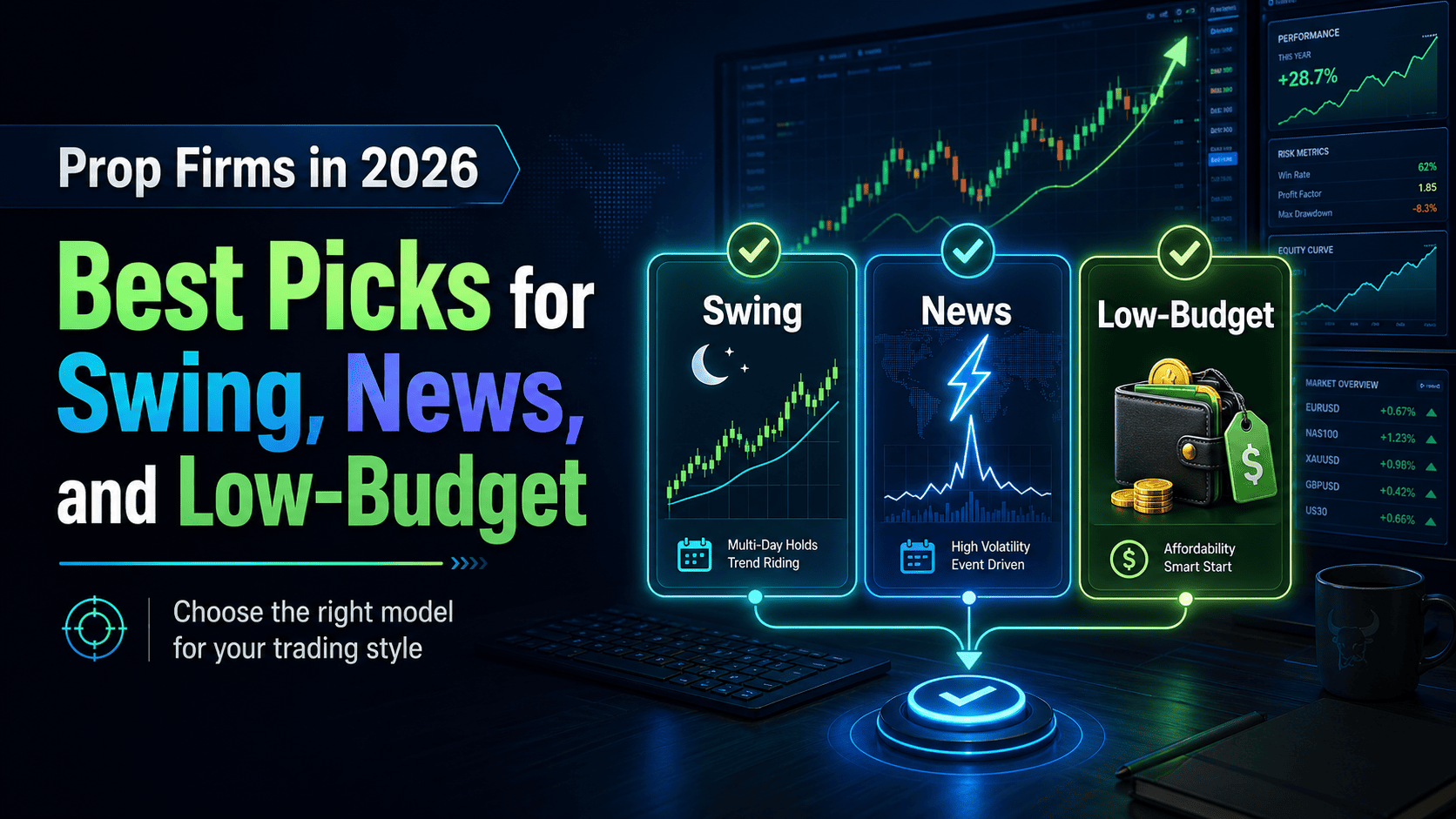 The 2026 Prop Firm: Best Picks for Swing, News, and Low-Budget
