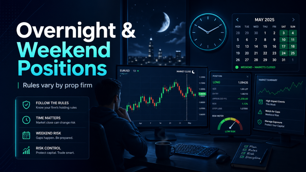Can I hold trades overnight or over weekends with prop firms